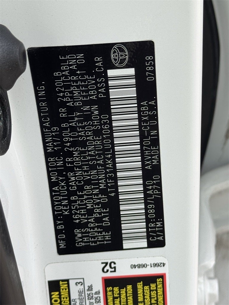 2020 Toyota Camry Hybrid XLE