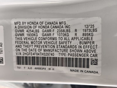 2026 Honda Civic Hybrid Sport